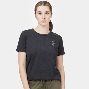 Tentree Wildflower Embroidery T-Shirt, Meteorite Black Heather, Medium